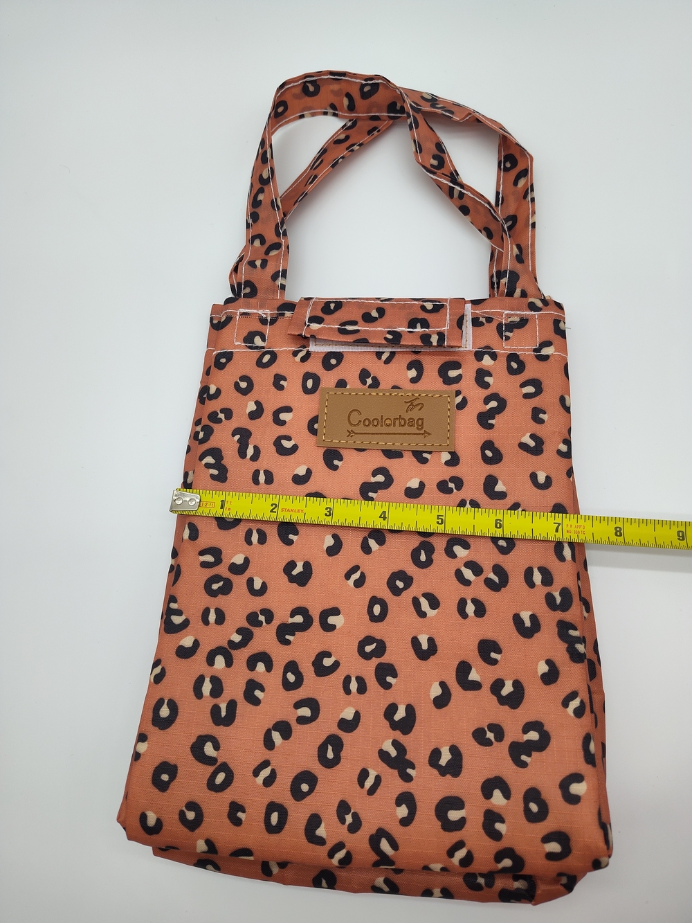 COOLER BAG Leopard Print Insulated Lunch Tote Cooler Bag Peach NWOT Reusable - Picture 6 of 6